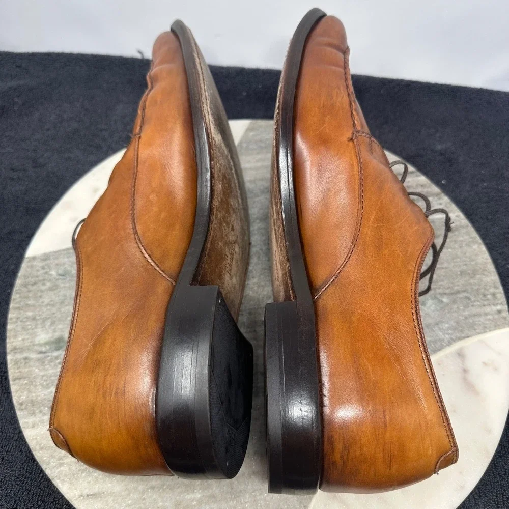 Allen Edmonds Parkway Men's Leather Oxford‎ Dress Shoes Size 12 D Brown Cap Toe